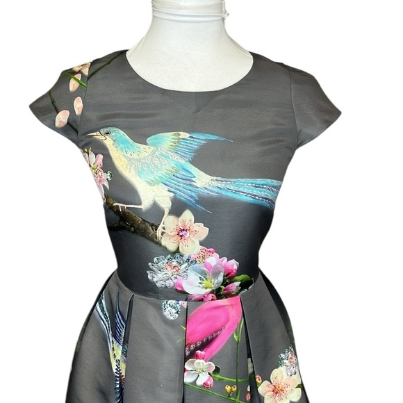 Ted Baker Bird Dress Gray - Picture 3 of 9